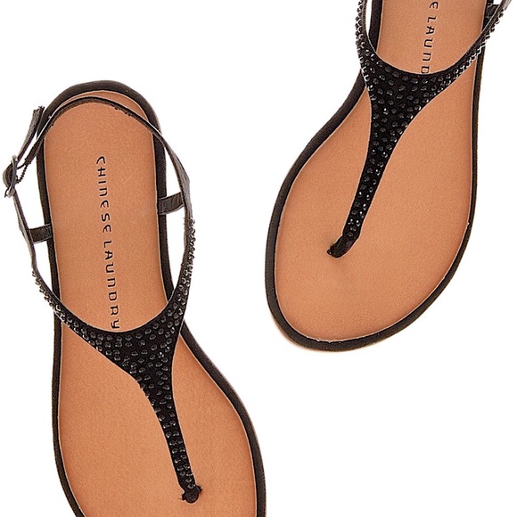 Cute sandals with black crystals NIB - Picture 3 of 7